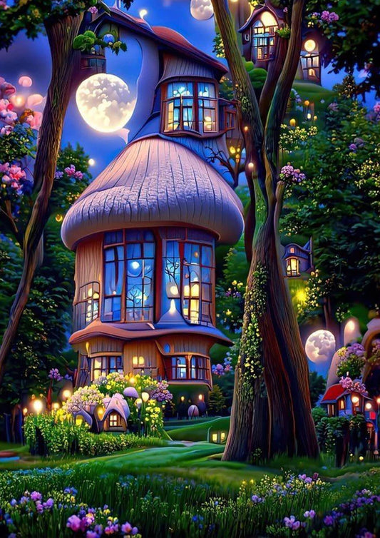 Magical Mushroom House Poster Wall Art