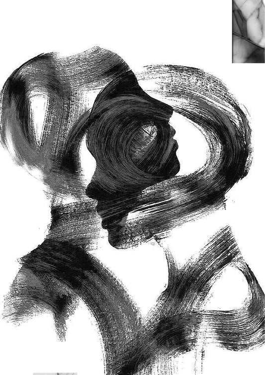 Black & White Abstract Silhouettes Poster Wall Art