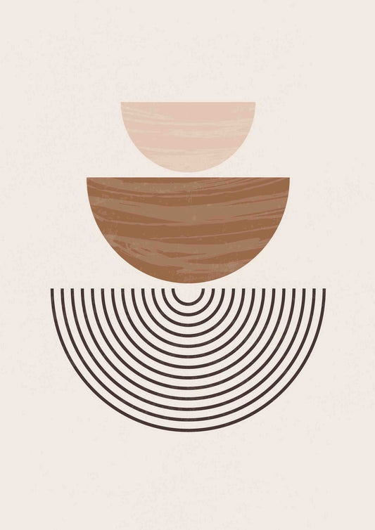 Abstract Bowls & Arcs Poster Wall Art