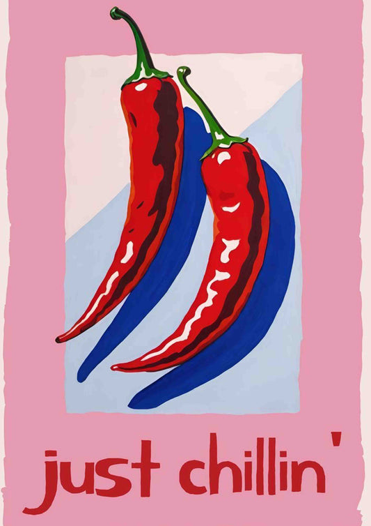 Pink & Red Chili Peppers Wall Art