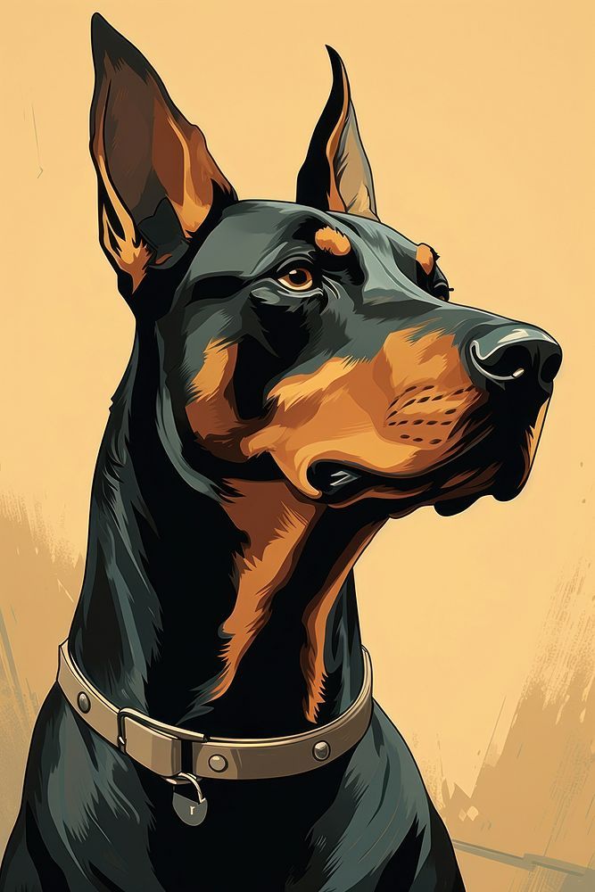 Stylized Doberman Poster Wall Art