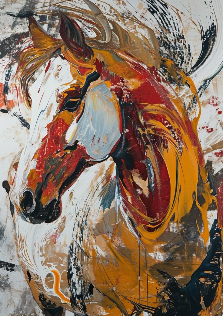 Splatter Paint Horse Poster Wall Art