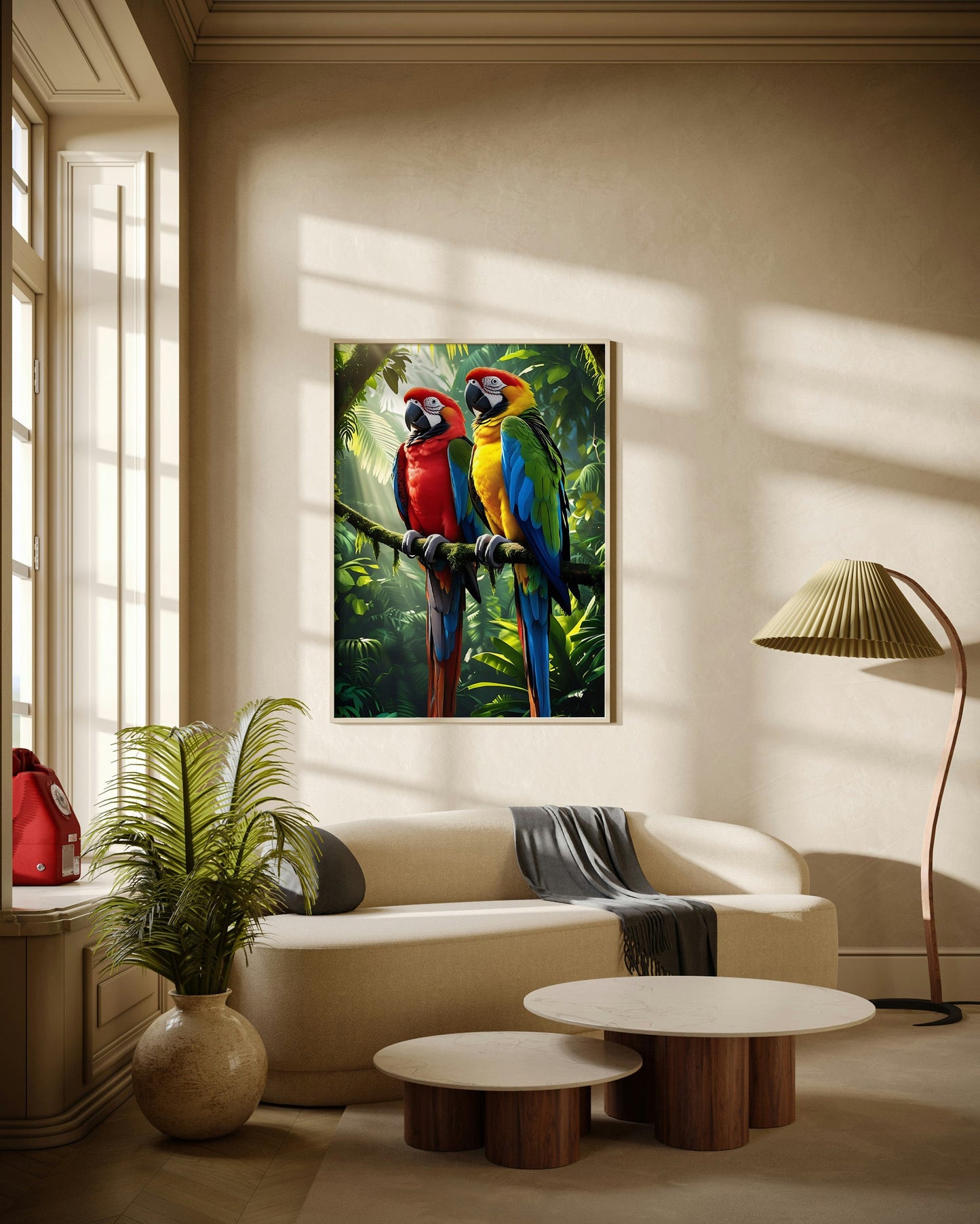 Vibrant Macaw Jungle Poster Wall Art