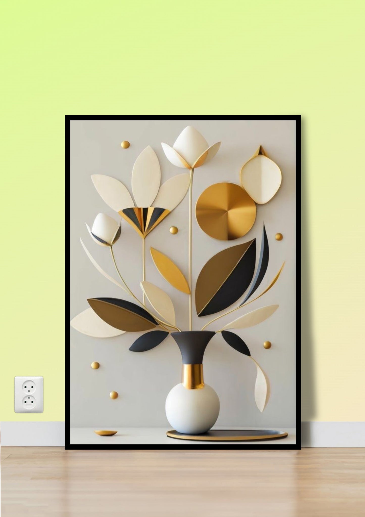 Modern Paper Cutout Floral Wall Art