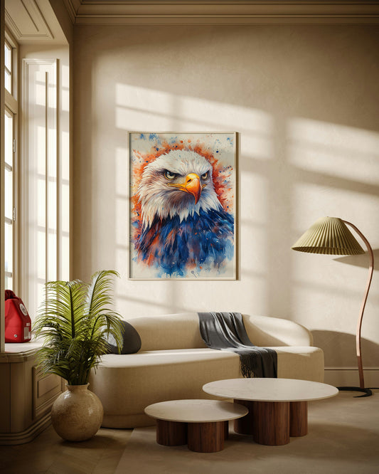 Bald Eagle Watercolor Poster Wall Art