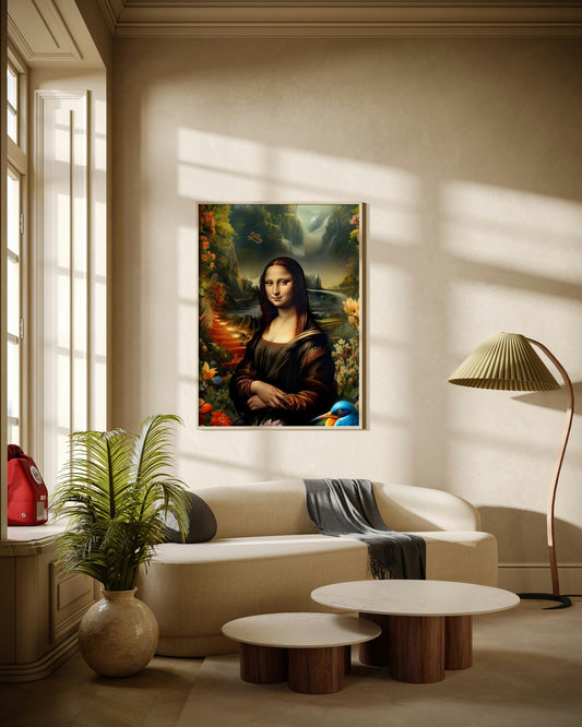 Mona Lisa in the Garden Poster Wall Art