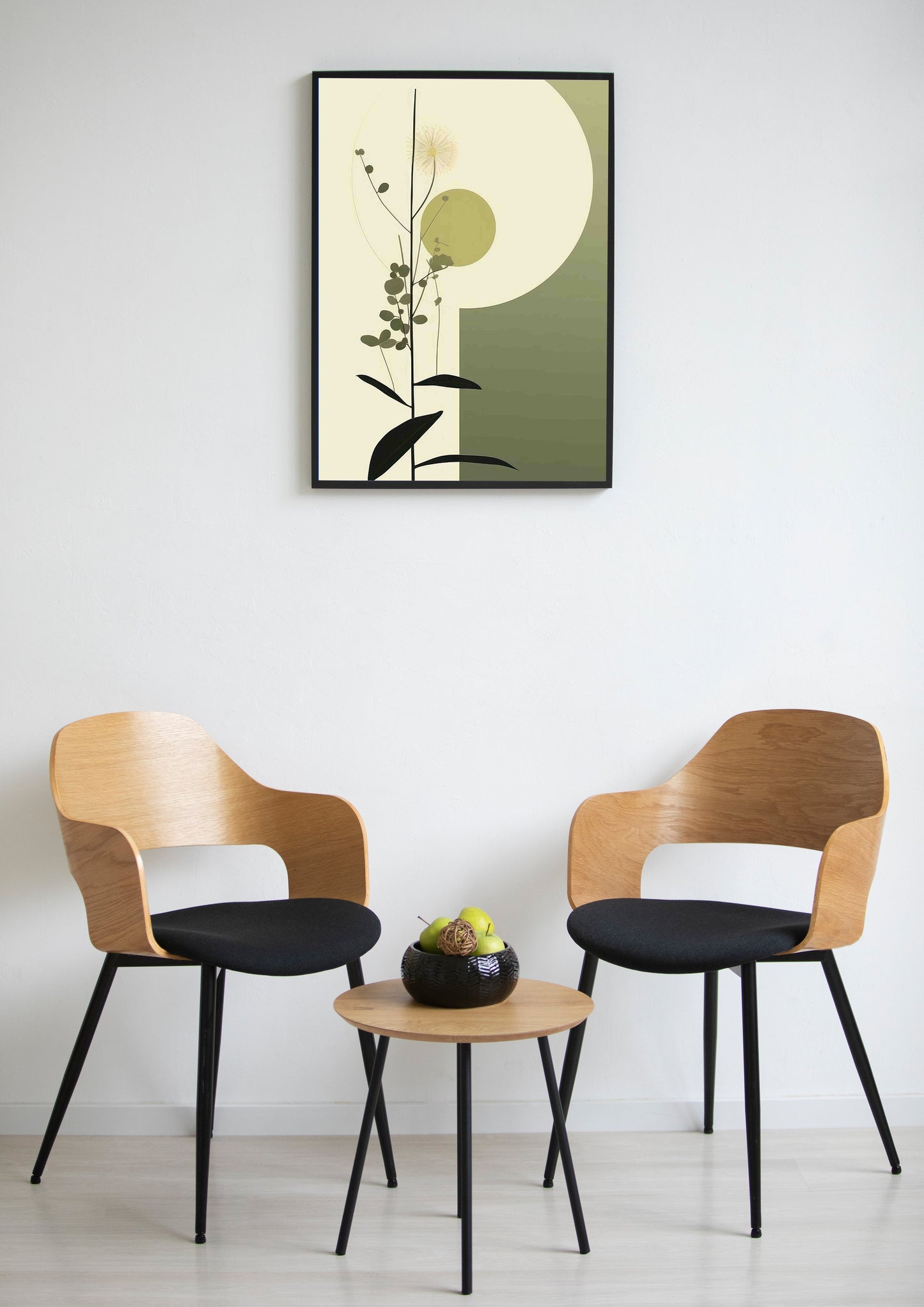 Ochre & Sage Mid-Century Botanical Poster Wall Art