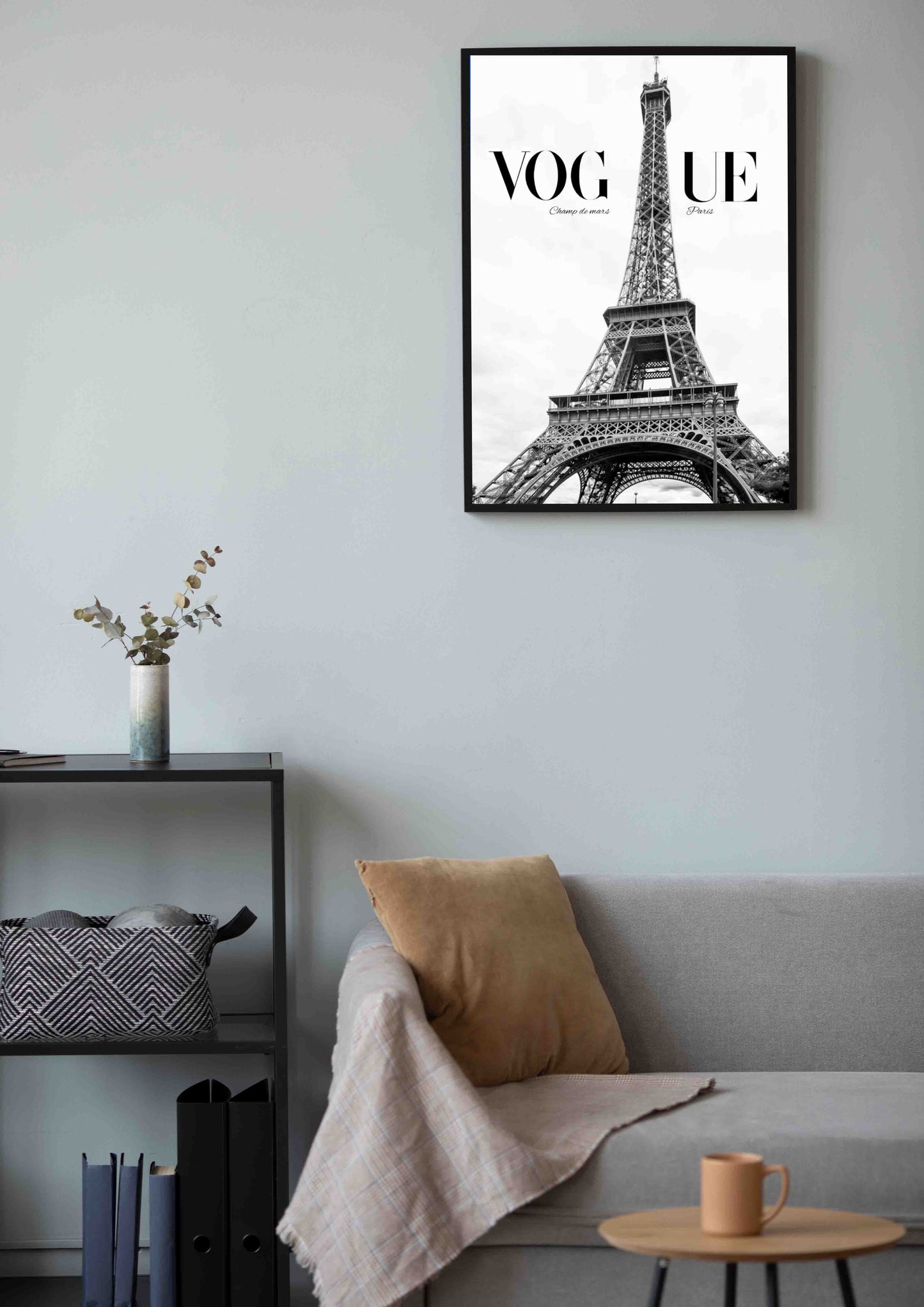 Black & White Eiffel Tower Vogue Poster Wall Art