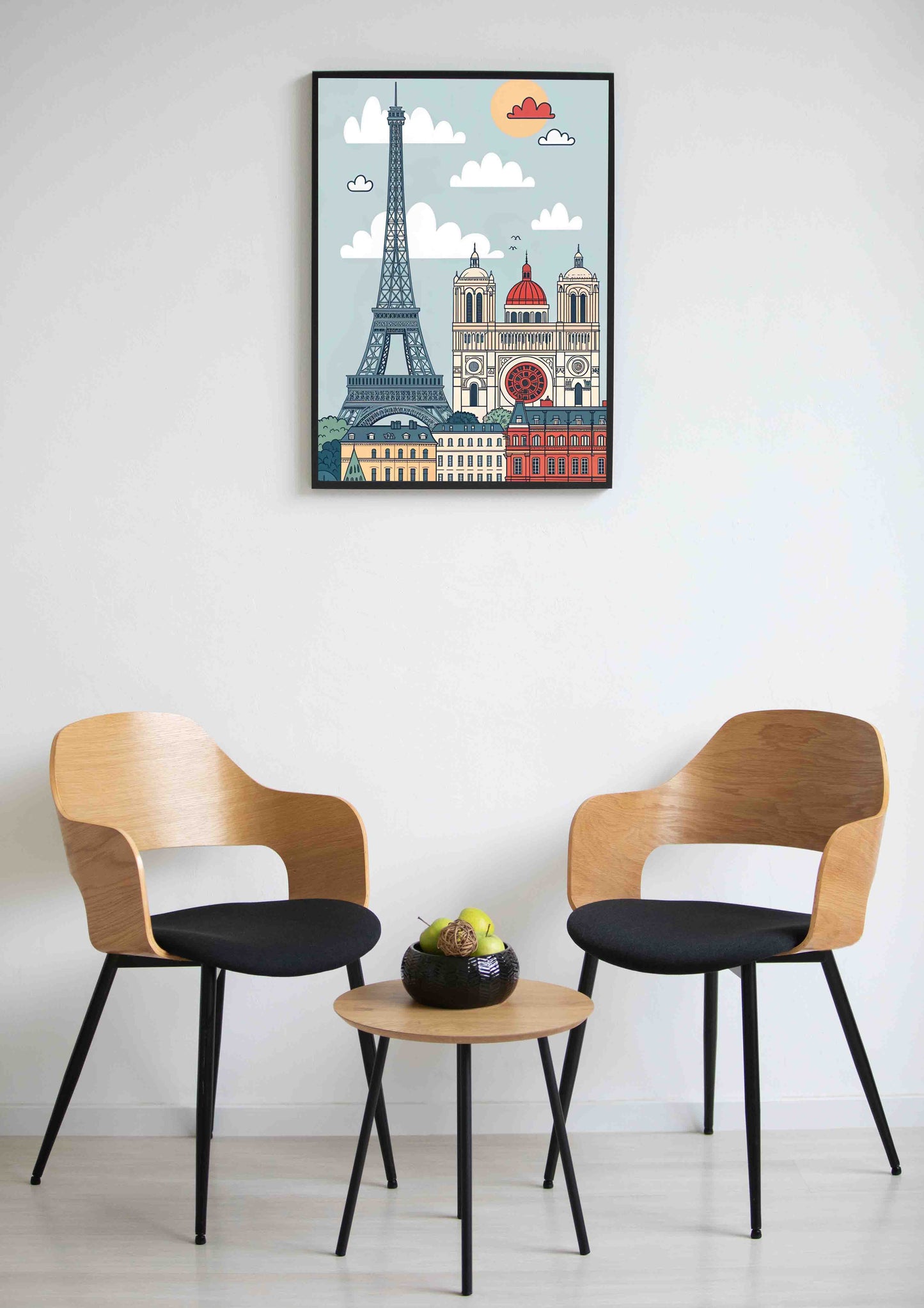 Blue & Orange Paris Cityscape Wall Art