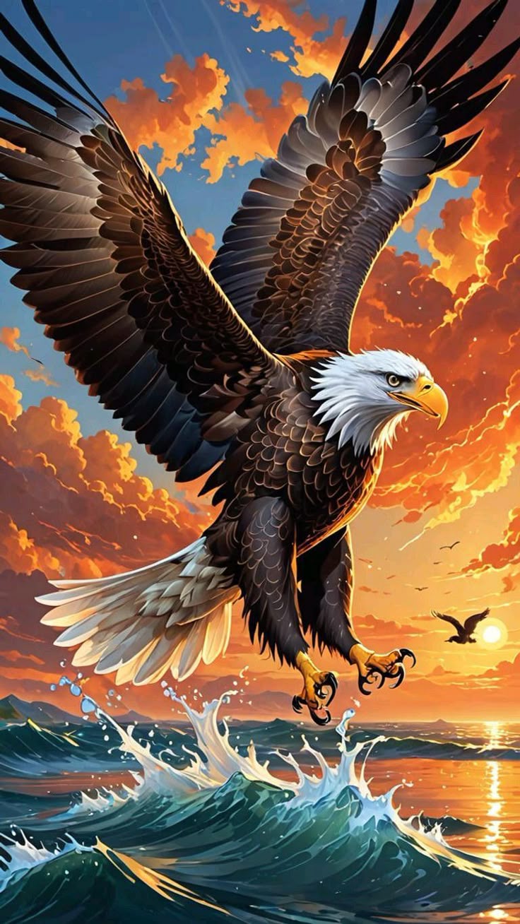 Majestic Eagle Landing Poster Wall Art