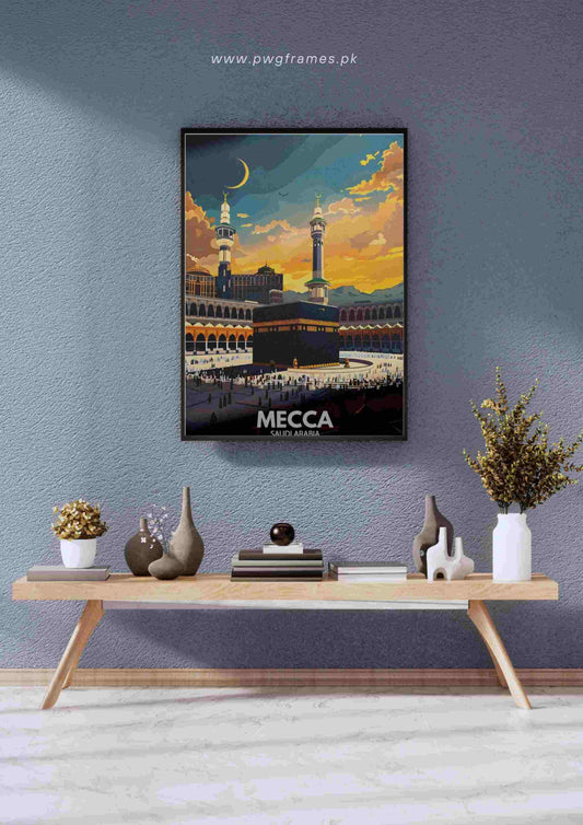 Mecca Kaaba Sunset Poster Wall Art
