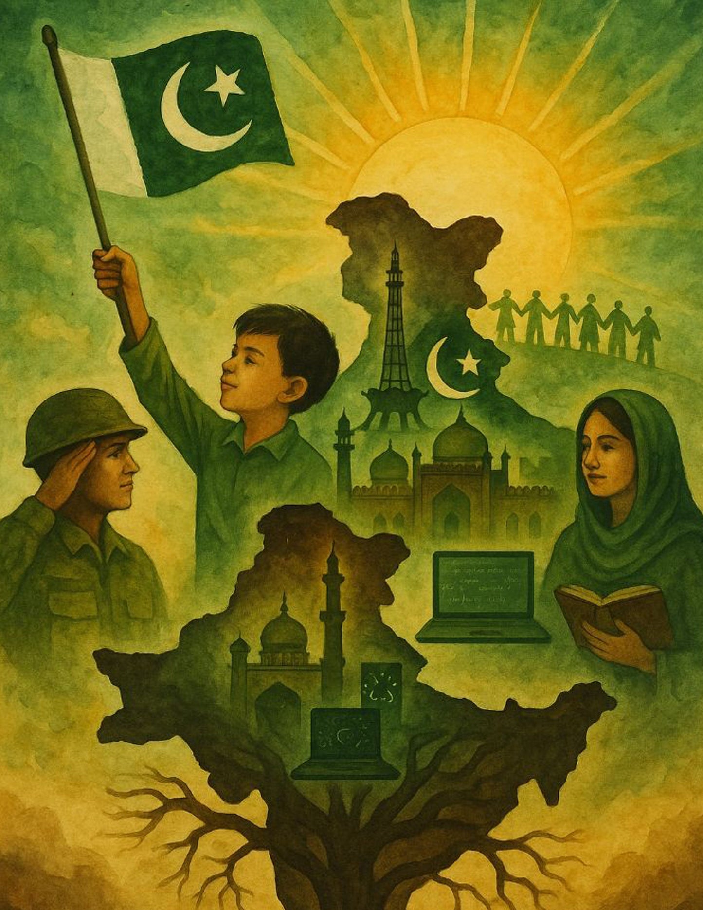 Pakistani Nation Building Poster Wall Art