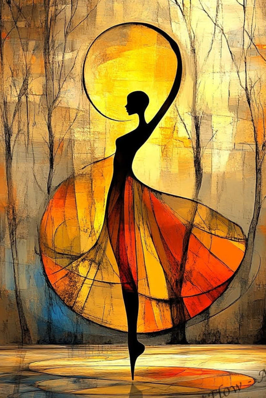 Abstract Ballerina Silhouette Wall Art