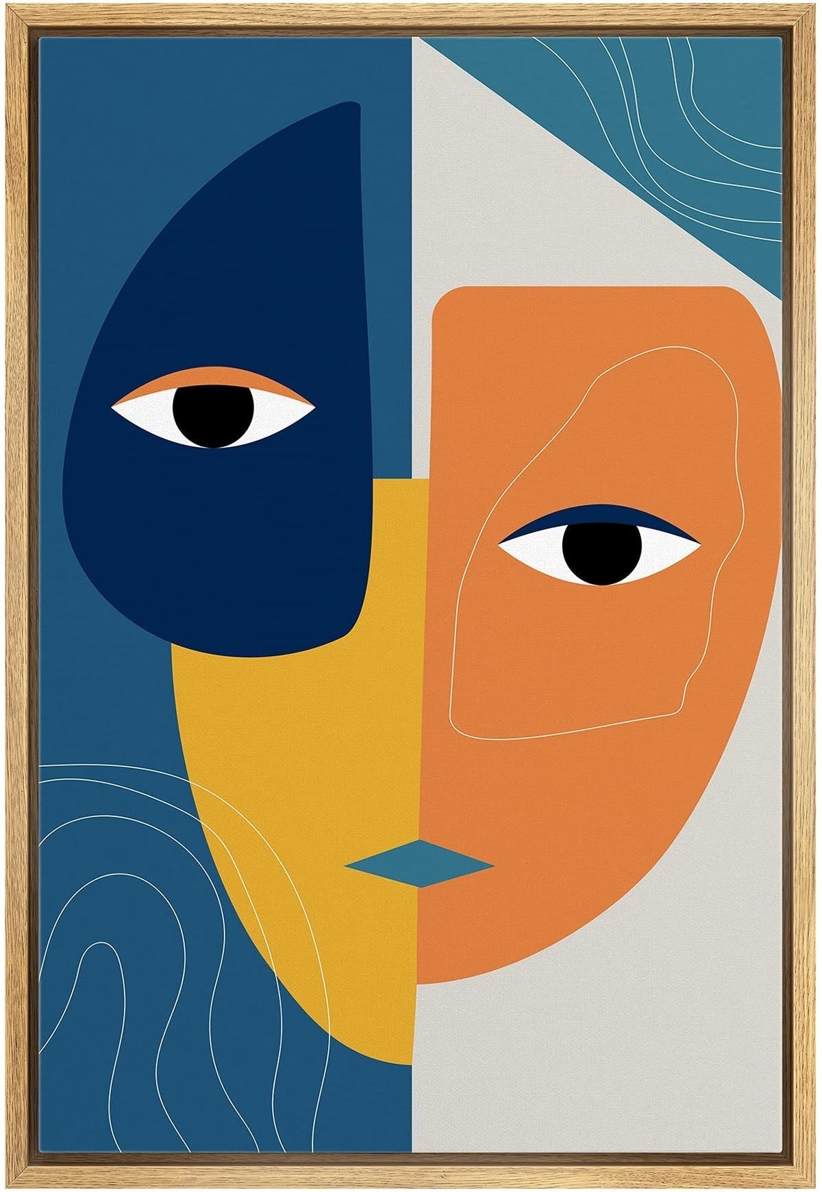 Abstract Split Face Wall Art