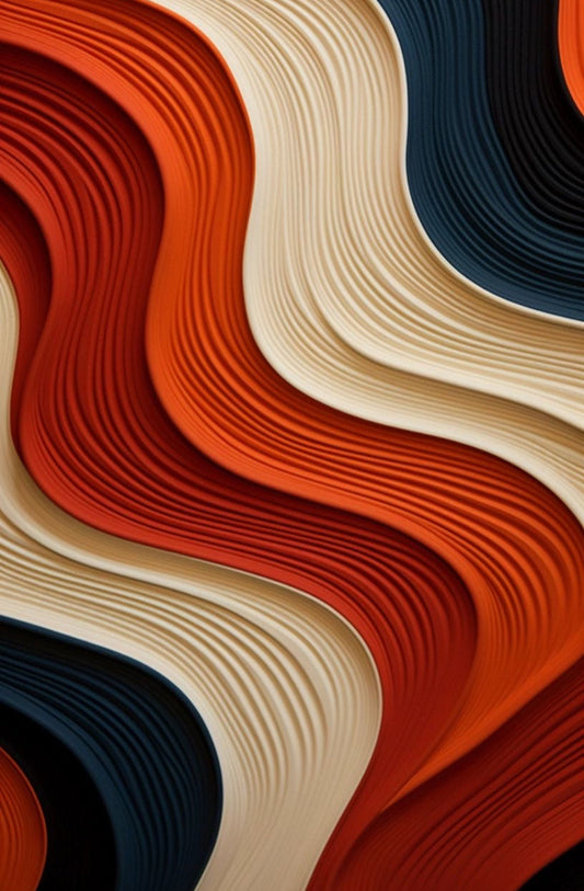 Textured Wavy Lines Abstract Wall Art