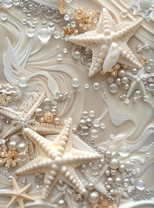 Pearl & Starfish Abstract Wall Art
