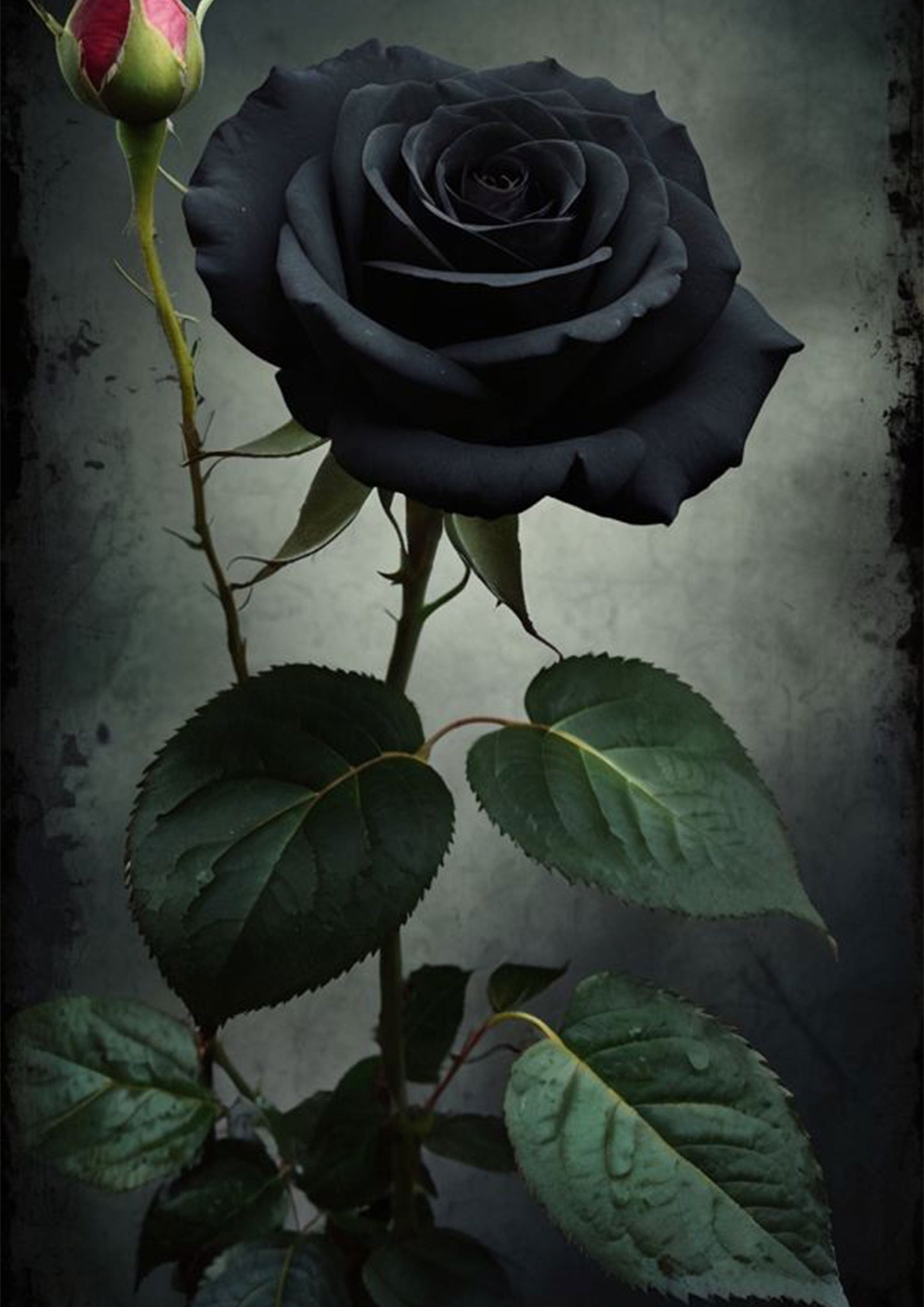 Moody Black Rose Wall Art