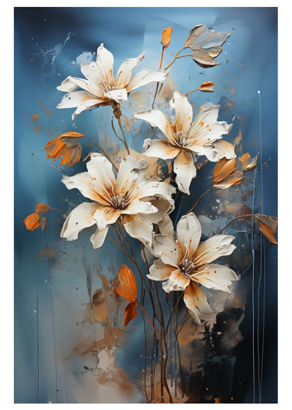 Abstract Floral Oil Painting Poster Wall Art