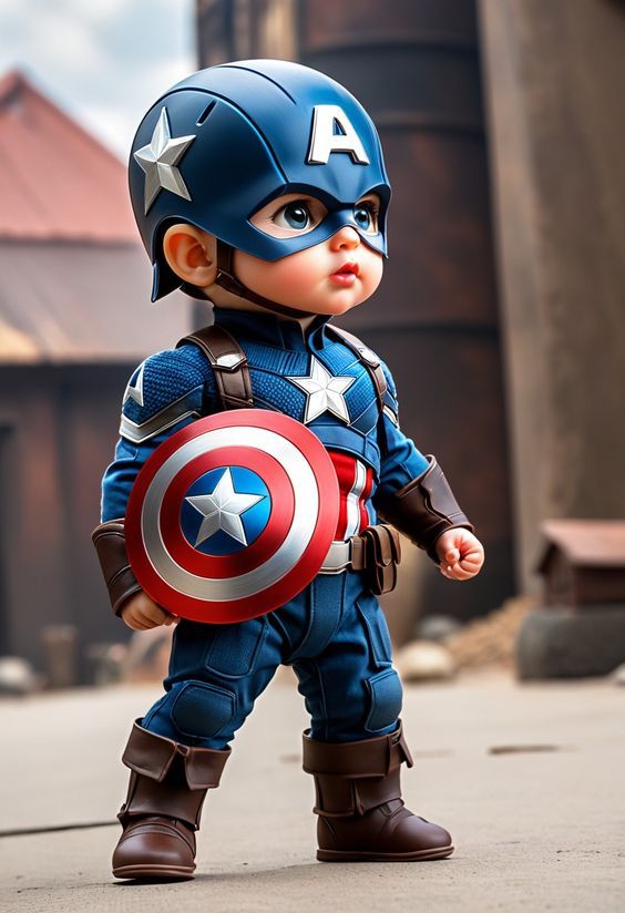 Baby Captain America Poster Wall Art