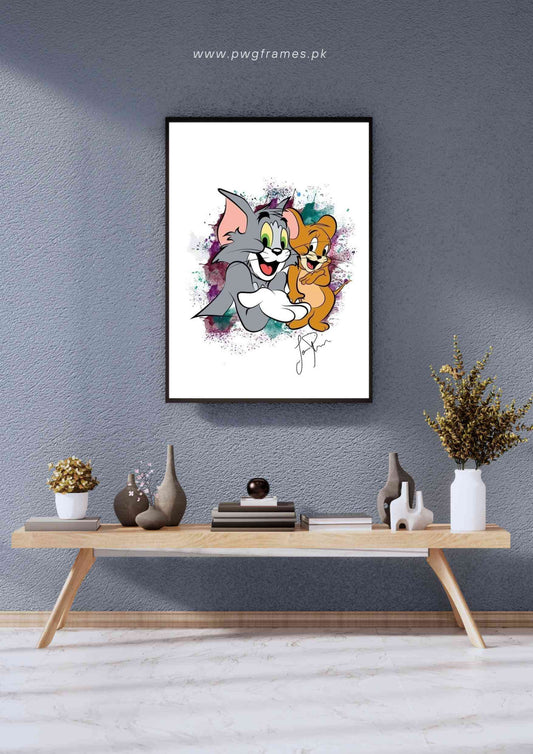 Tom and Jerry Splatter Paint Poster Wall Art