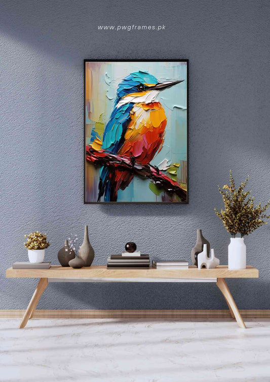 Vibrant Bird Palette Knife Poster Wall Art