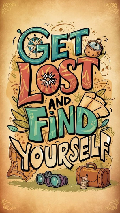 Get Lost and Find Yourself Travel Poster Wall Art