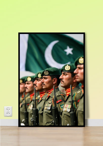 Pakistan Army Parade with Flag Poster Wall Art