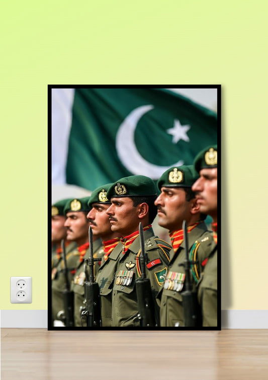 Pakistan Army Parade with Flag Poster Wall Art