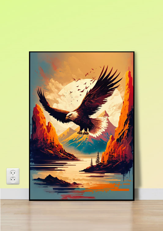Abstract Eagle Flying Poster Wall Art