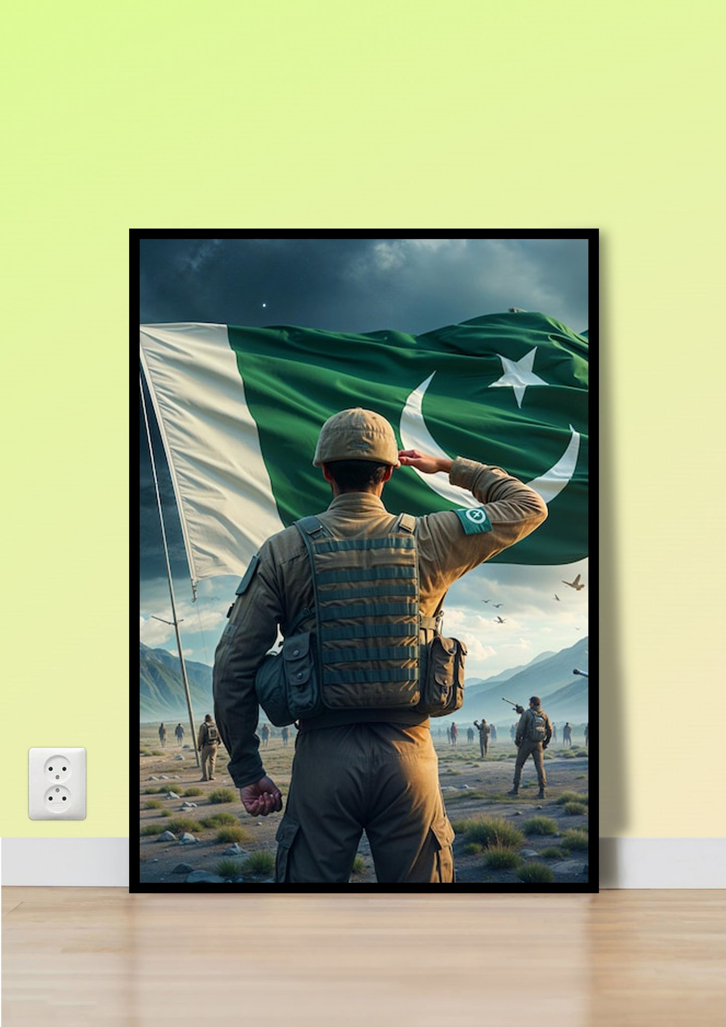 Saluting Pakistani Soldier Poster Wall Art