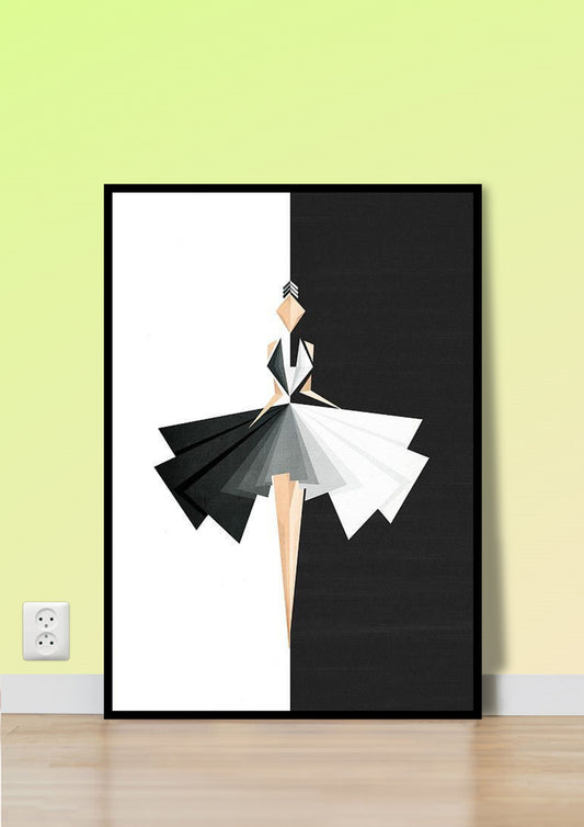 Black & White Geometric Fashion Wall Art