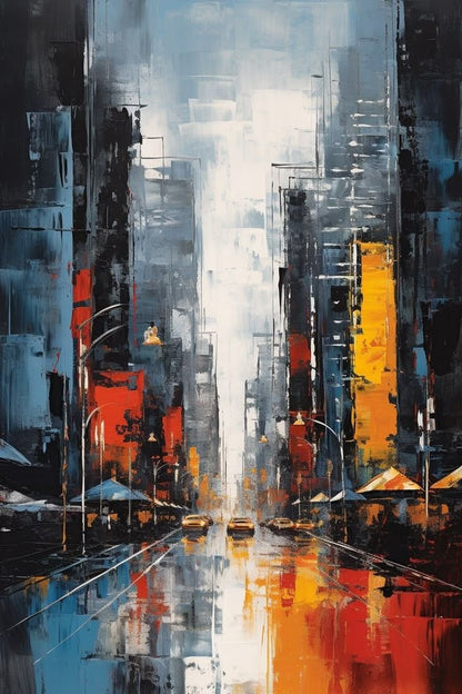 Urban City Street Abstract Poster Wall Art