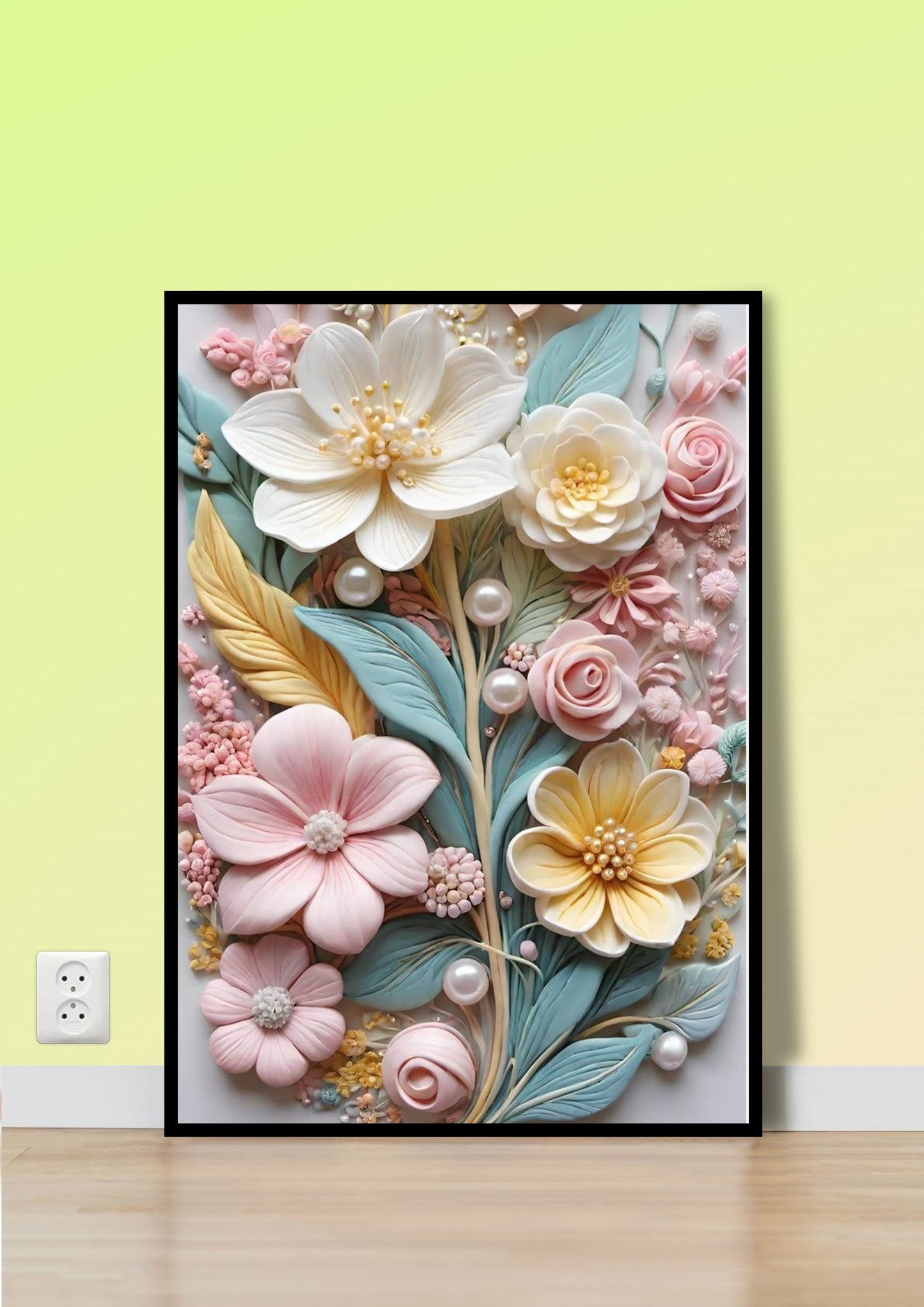Pink & Yellow 3D Floral Wall Art