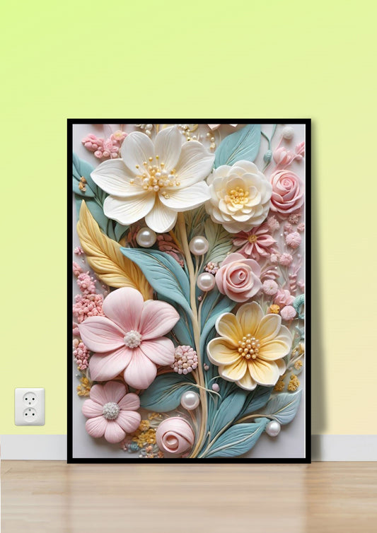 Pink & Yellow 3D Floral Wall Art