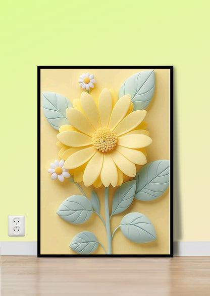 Textured Yellow Flower Wall Art