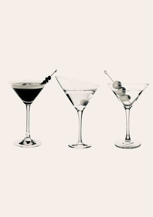 Classic Cocktail Glasses Poster Wall Art