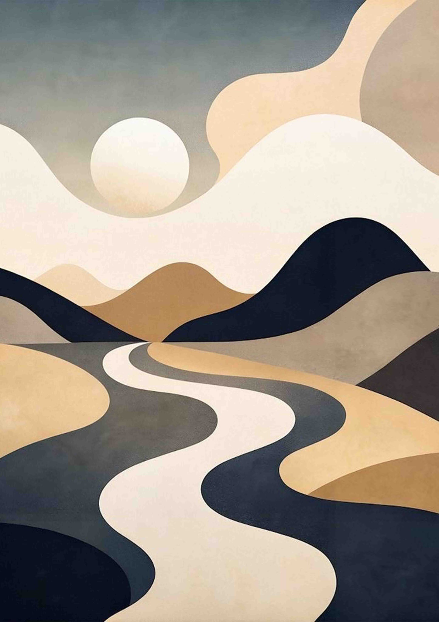 Winding Desert Path Poster Wall Art