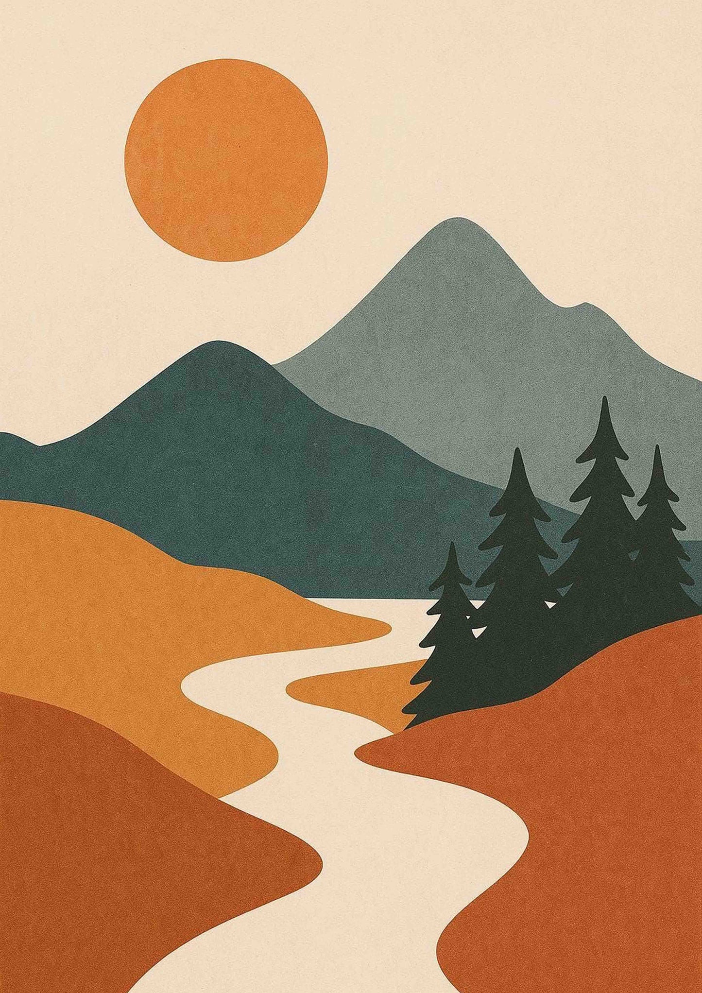 Quiet River Landscape Poster Wall Art