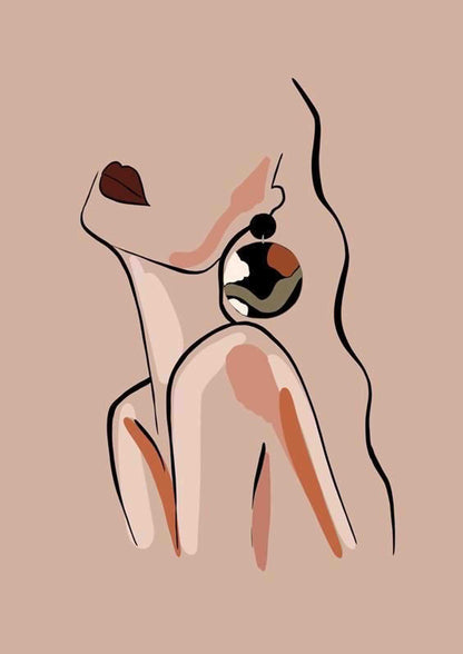 Modern Woman Line Art Wall Art