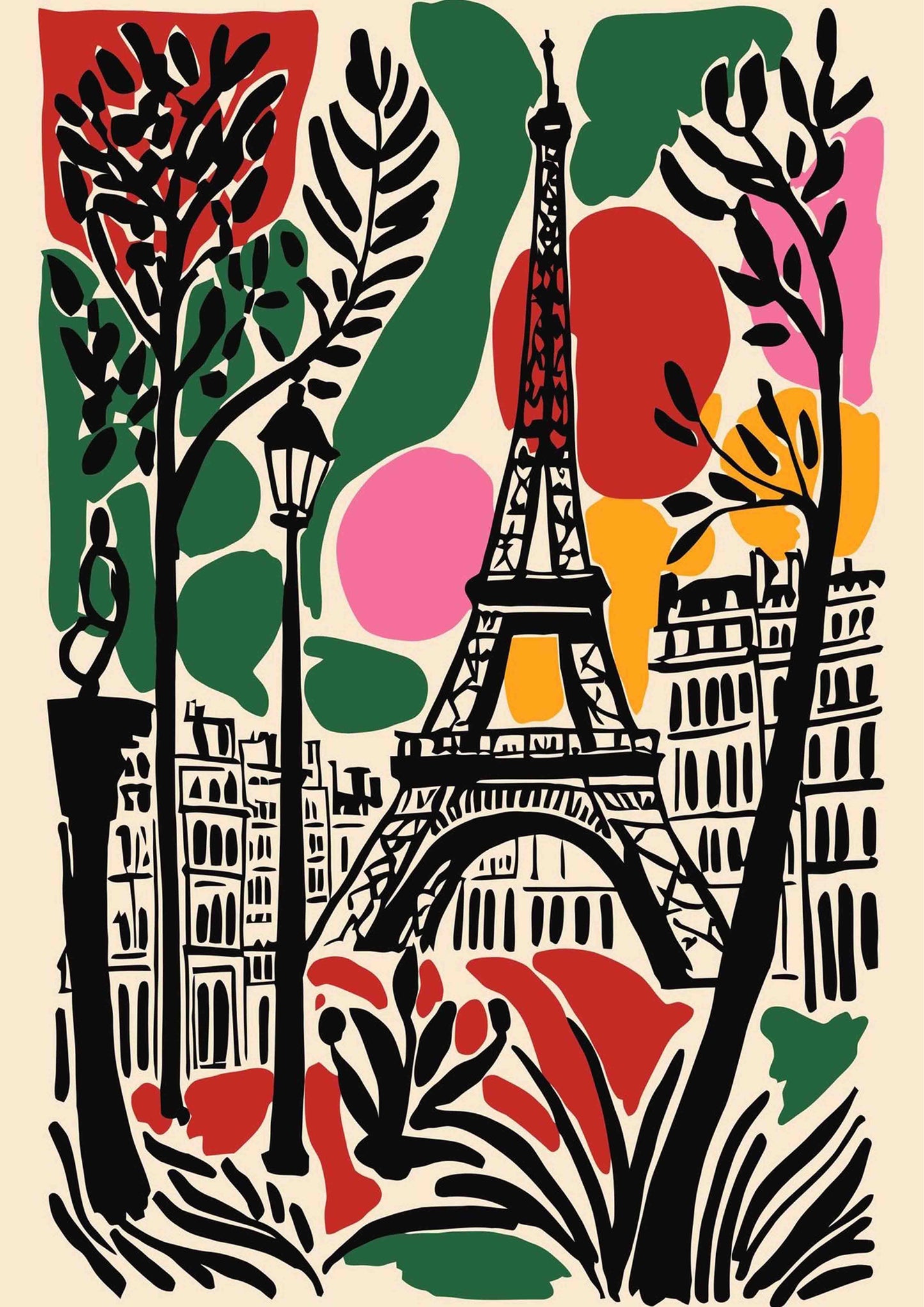 Paris Matisse Abstract City Poster Wall Art