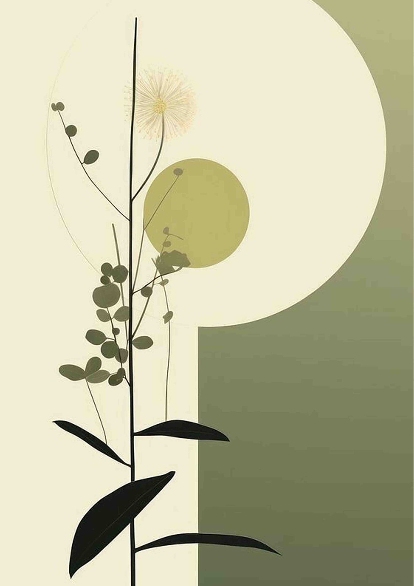 Ochre & Sage Mid-Century Botanical Poster Wall Art