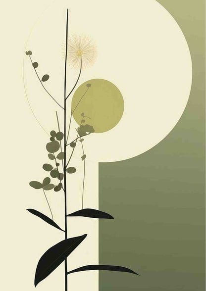 Ochre & Sage Mid-Century Botanical Poster Wall Art