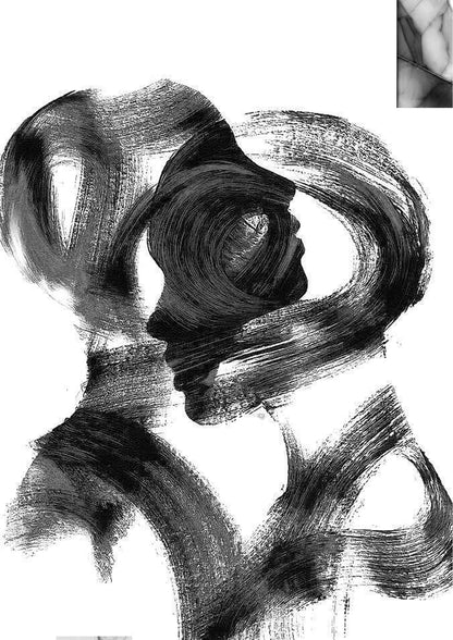Black & White Abstract Silhouettes Poster Wall Art