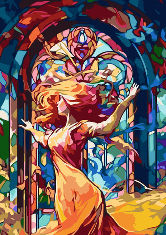 Stained Glass Freedom Abstract Poster Wall Art