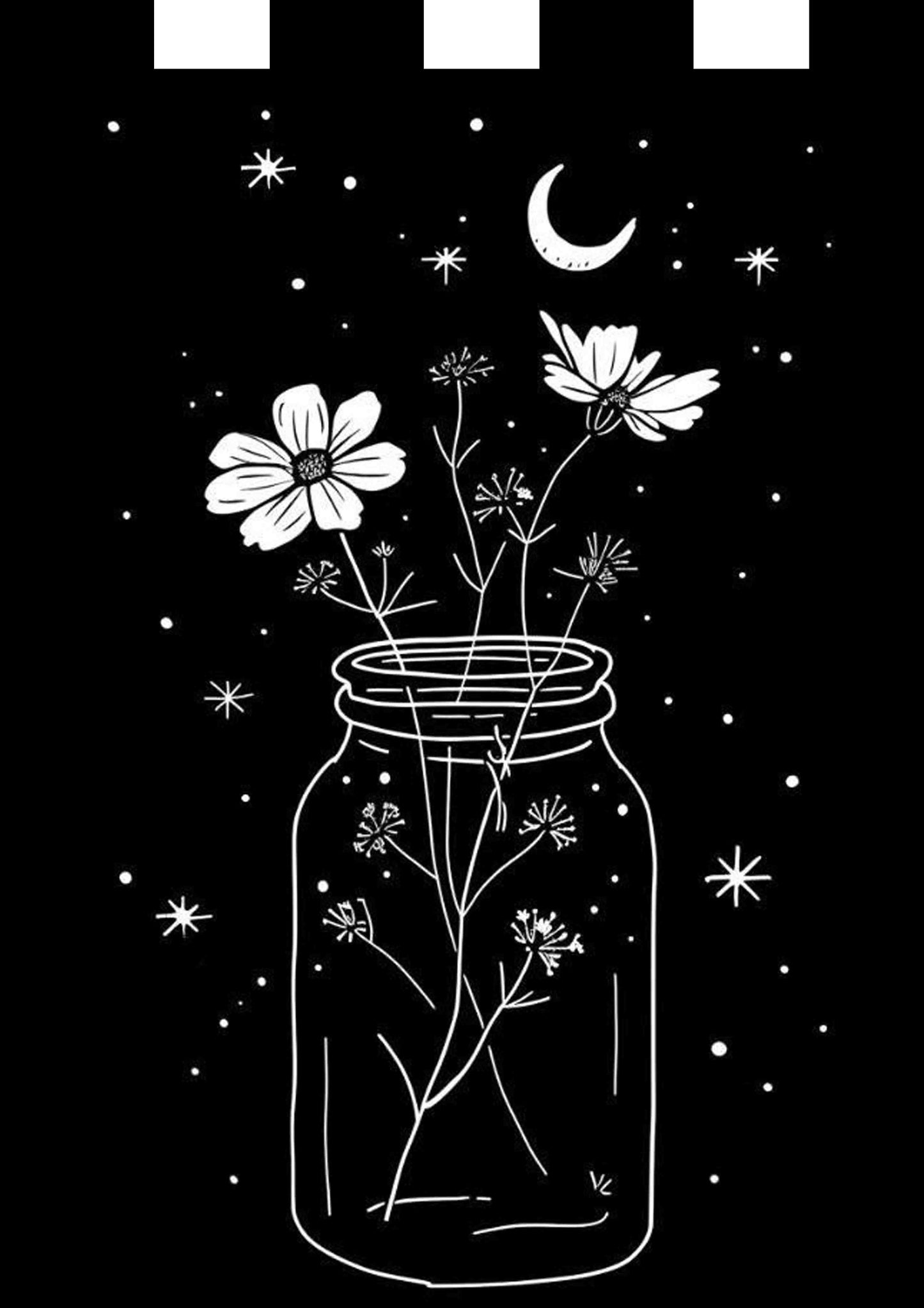 Starlight Flowers Jar Poster Wall Art