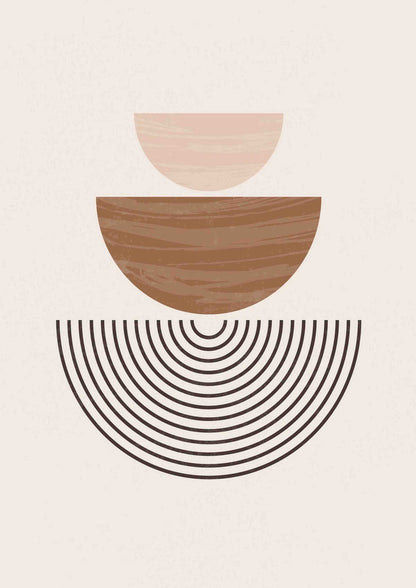 Abstract Bowls & Arcs Poster Wall Art