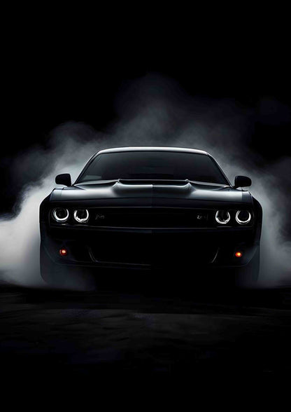 Black Dodge Challenger Wall Art