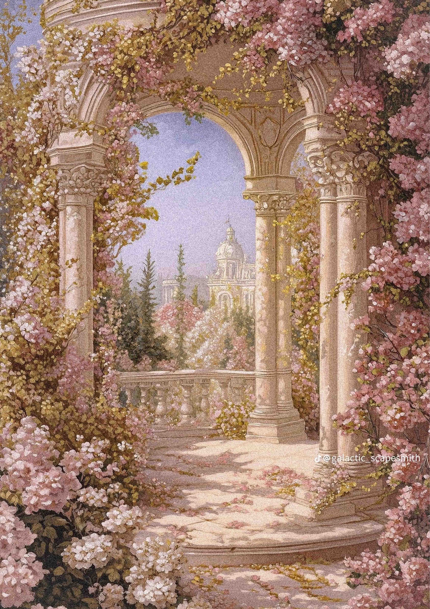 Romantic Garden Archway Poster Wall Art