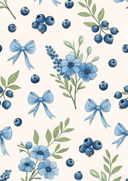 Blue Floral & Berries Wall Art