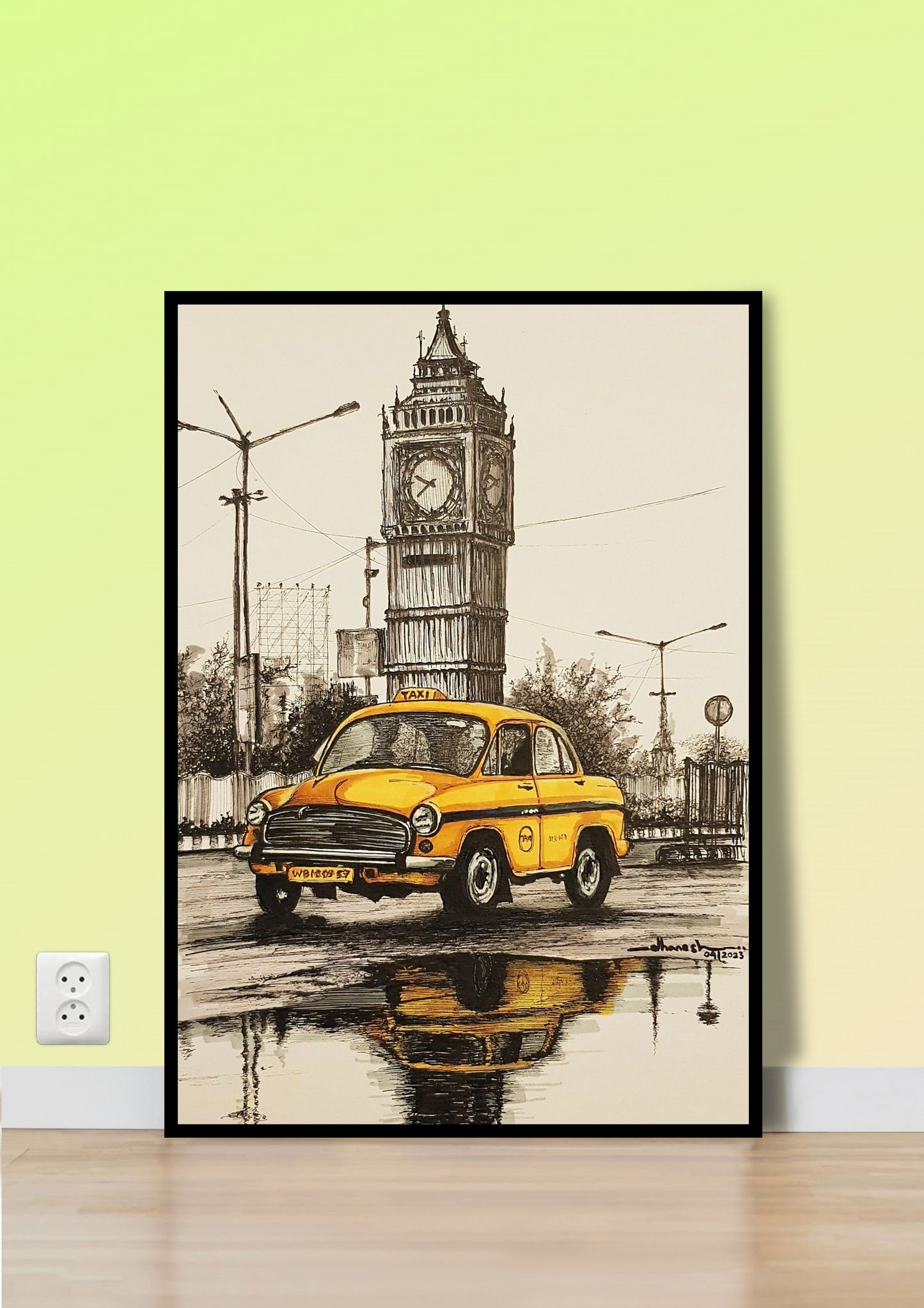 Big Ben & Yellow Taxi Wall Art